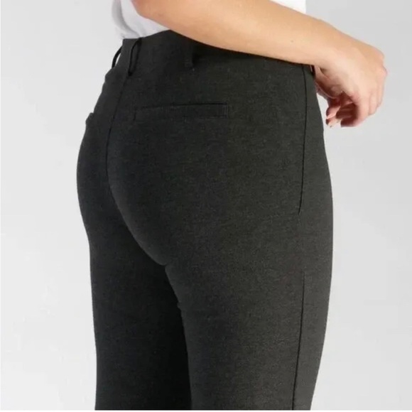 Betabrand Charcoal Gray Classic Straight Leg Dress, Yoga, Career Pants Medium P - Picture 2 of 11
